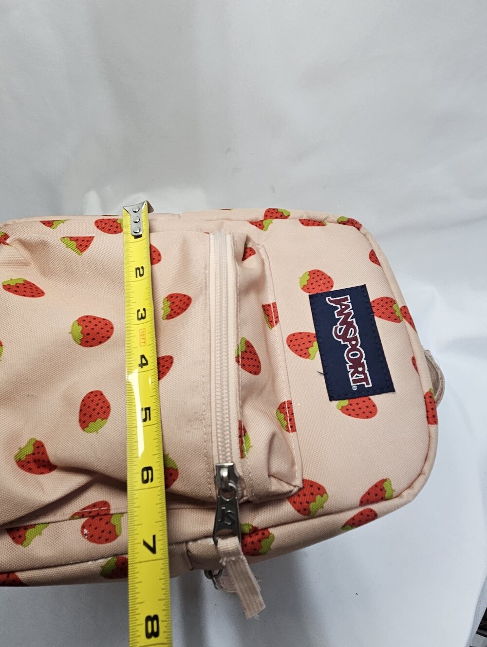 JanSport Strawberry Print Insulated Lunch Bag Pink Lunch Box Cute Fruit Pattern - Picture 9 of 9